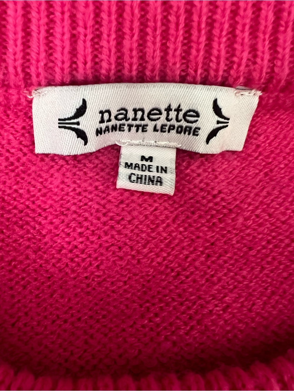 Nanette Nanette Lepore Pointelle Sleeve Sweater.  Size Medium - Picture 6 of 9
